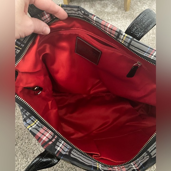 Coach Poppy Tartan Plaid Tote - Picture 9 of 10